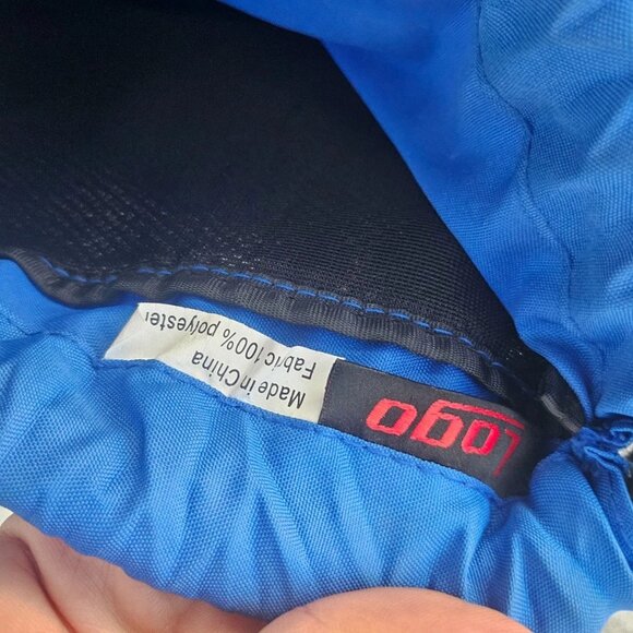 Logo Beach Backpack Bag Alligator Drawstring Bag Sport Gym Bag Black/Blue - Picture 10 of 10